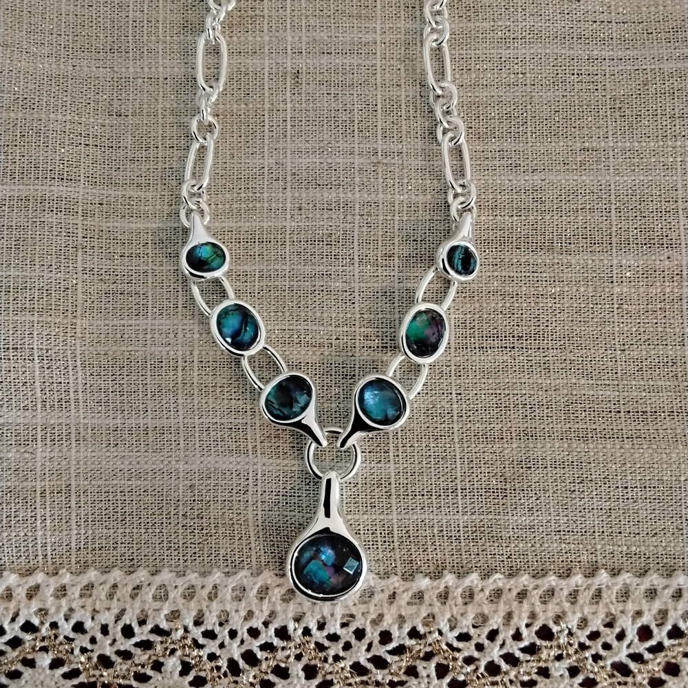 Anne Klein Silver Necklace with Blue Accents